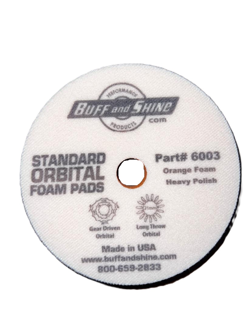 6003.1 6″ Orange Foam Pad Foam Pad – Heavy Polishing