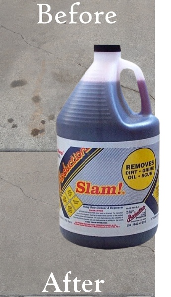 Concrete_BEF-After-1099 Slam! Heavy-Duty Degreaser 5 Gallon