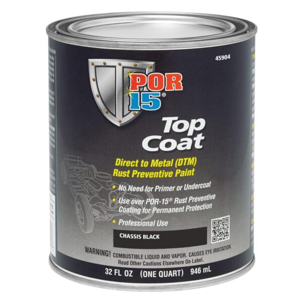 Top Coat DTM Paint, Chassis Black, 1 Quart